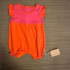 BabySoy one piece 0-3 months pink and orange